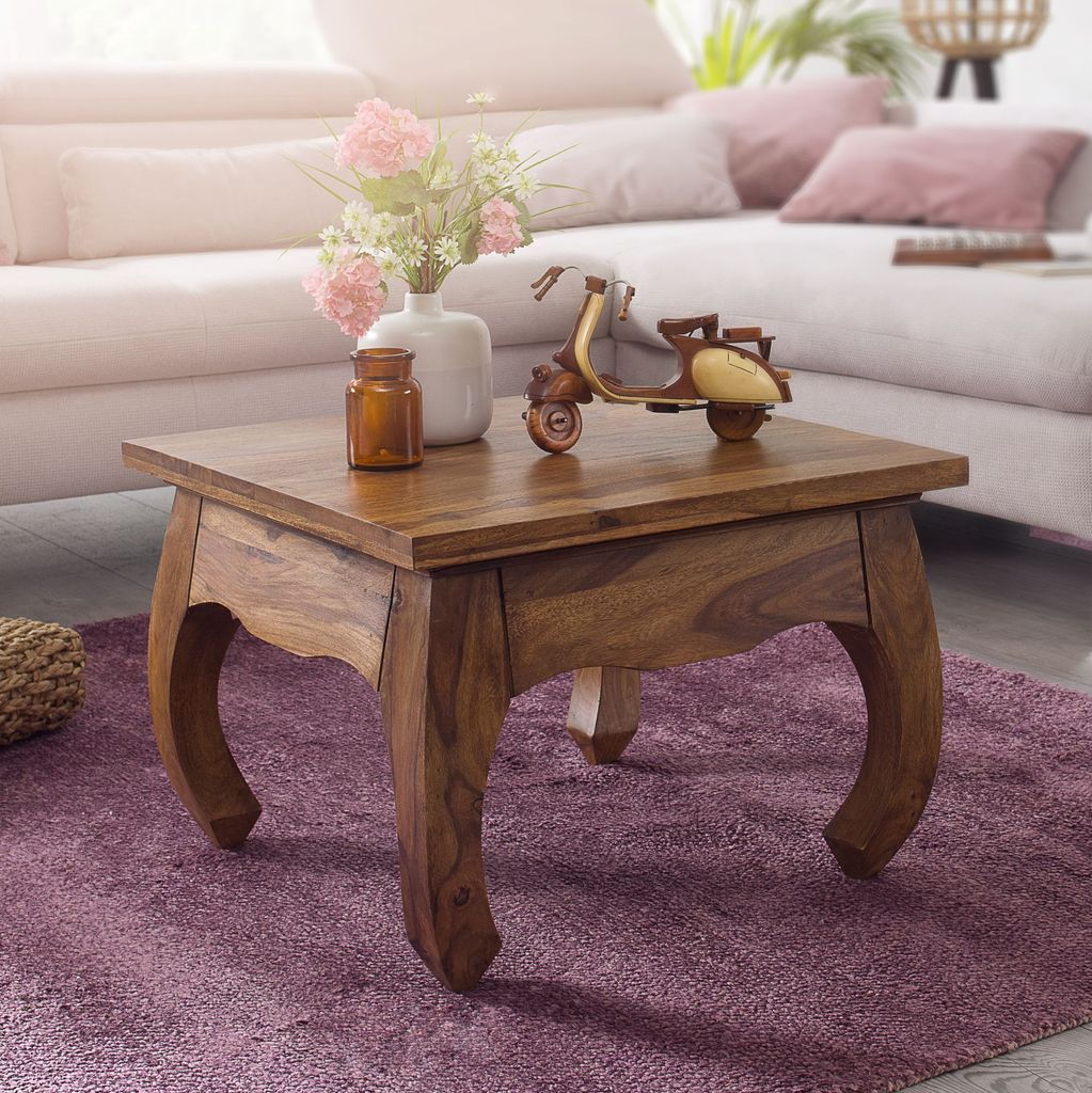 FineBuy Opium Table basse 60 x 40 x 60 cm Sheesham bois Image du produit 