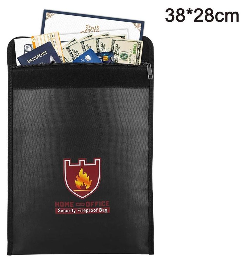Feuerfeste Dokumententasche, 38,1 x 27,9 cm, nicht juckend, silikonbeschichtete, feuerfeste Tasche, feuerfeste, sichere Aufbewahrung für Geld, Dok...