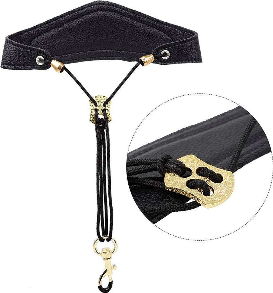 Saxophon-Kunstleder-Schultergurt, weicher Nacken, gepolstert für Saxophon