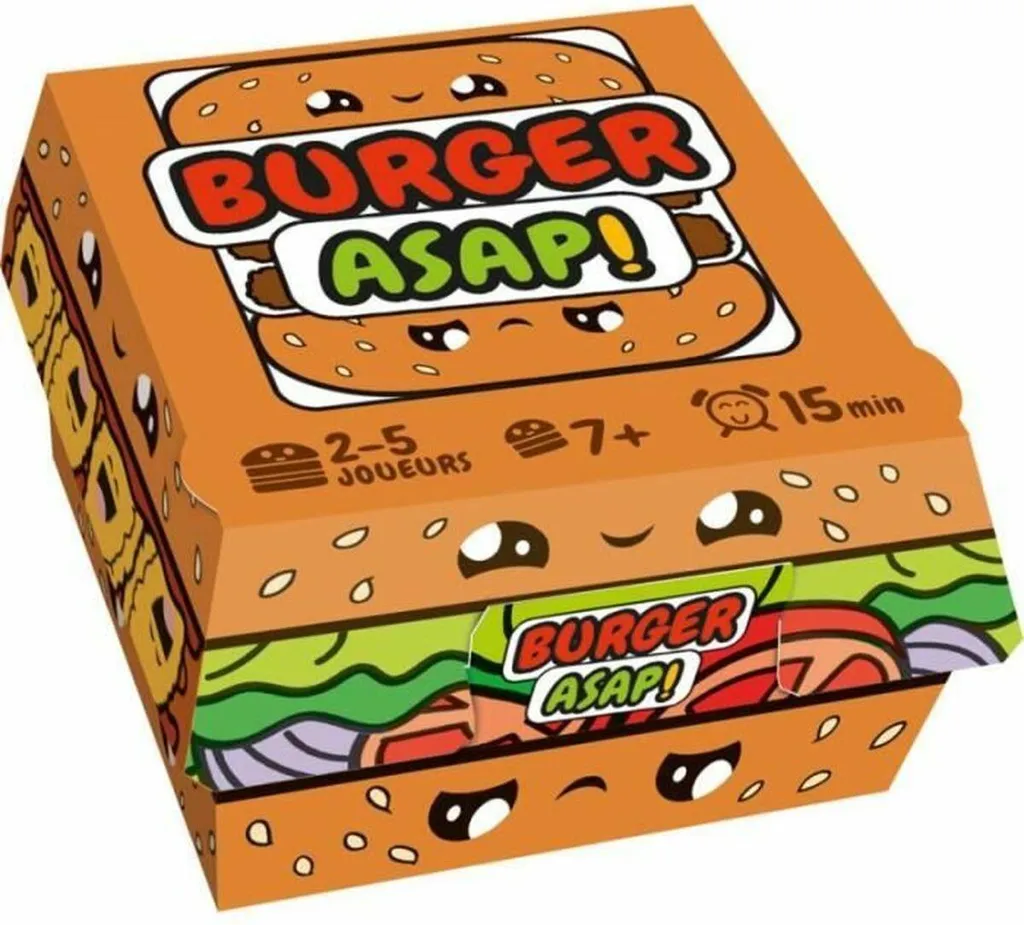 Jeu de société Asmodee Burger ASAP - Rapidité et fun en format 12x13cm
