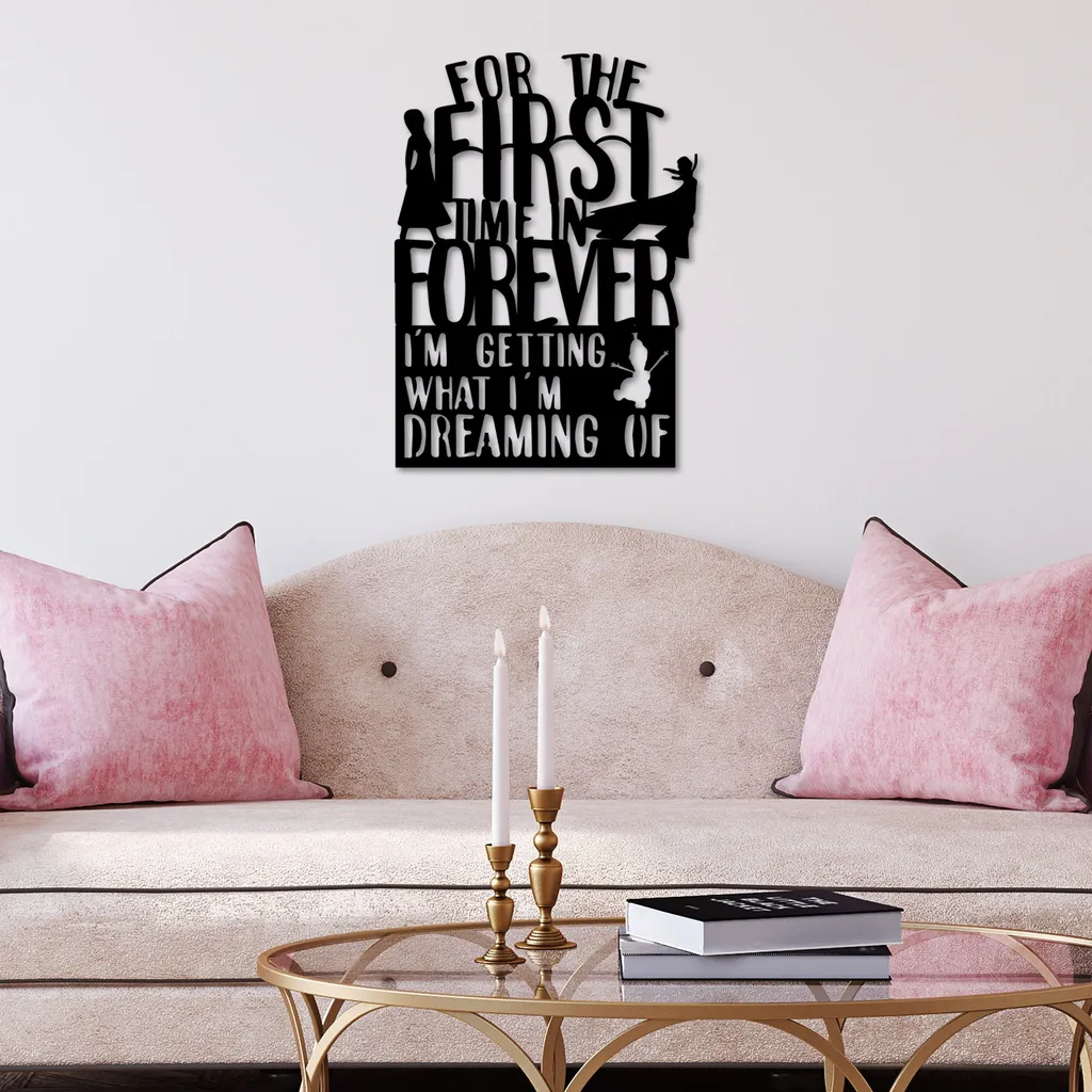 Wallity, Prima volta per sempre, Accessorio decorativo da parete in metallo, Nero, 100 % METALLO, 40 x 54 cm