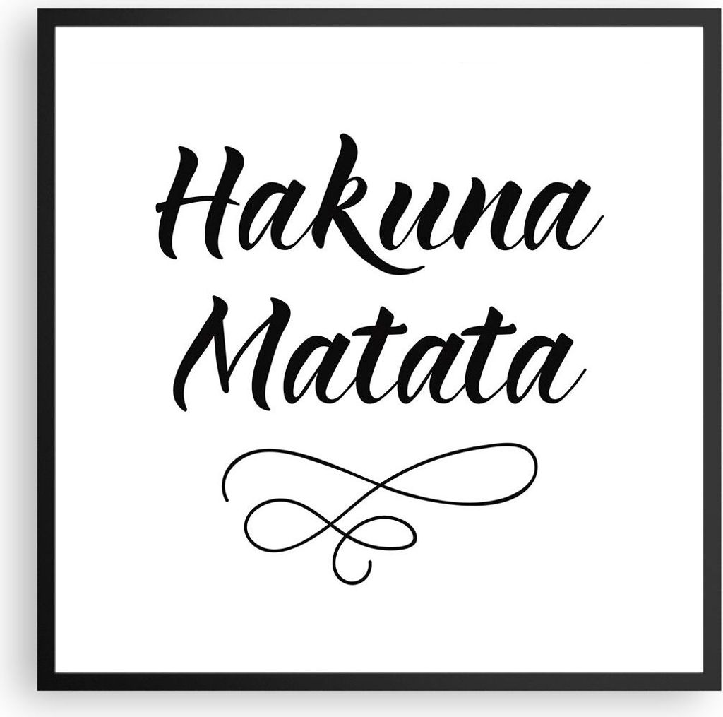 Gerahmtes Poster - Schwarzer Rahmen - Hakuna Mama Maxim - 60x60 cm - Wand Bild - Wanddeko - Wandbilder - Kunstposter - Wandposter - Bilderrahmen - ...