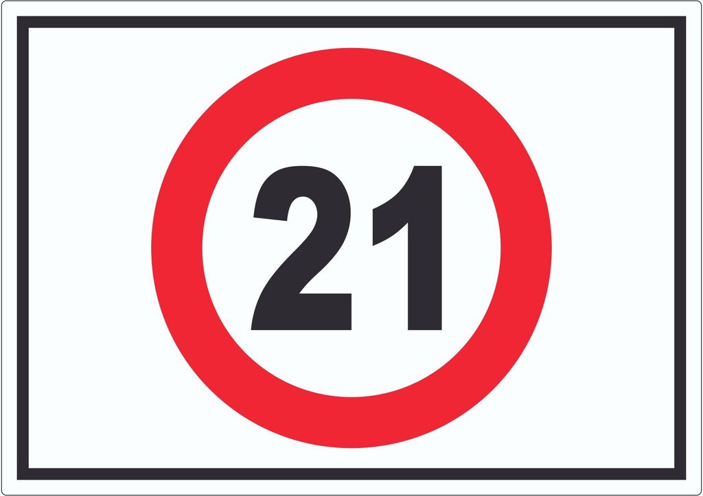 Zutritt ab 21 Jahre Symbol Aufkleber A8 (52x74mm)