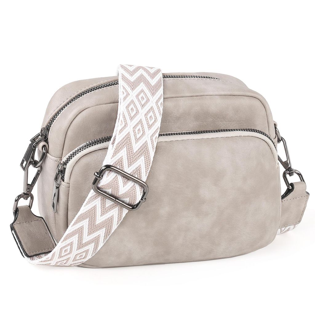 Umhängetasche Damen Handy Umhängetasche Echtes Crossbody Bag Damen Handytasche,Klein Taschen mit Breitem Schultergurt u 3 fächern