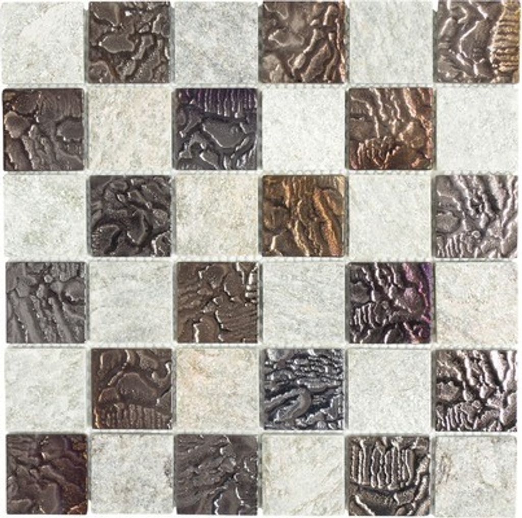 Glasmosaik XCM CR73 mix grau 30x30 cm