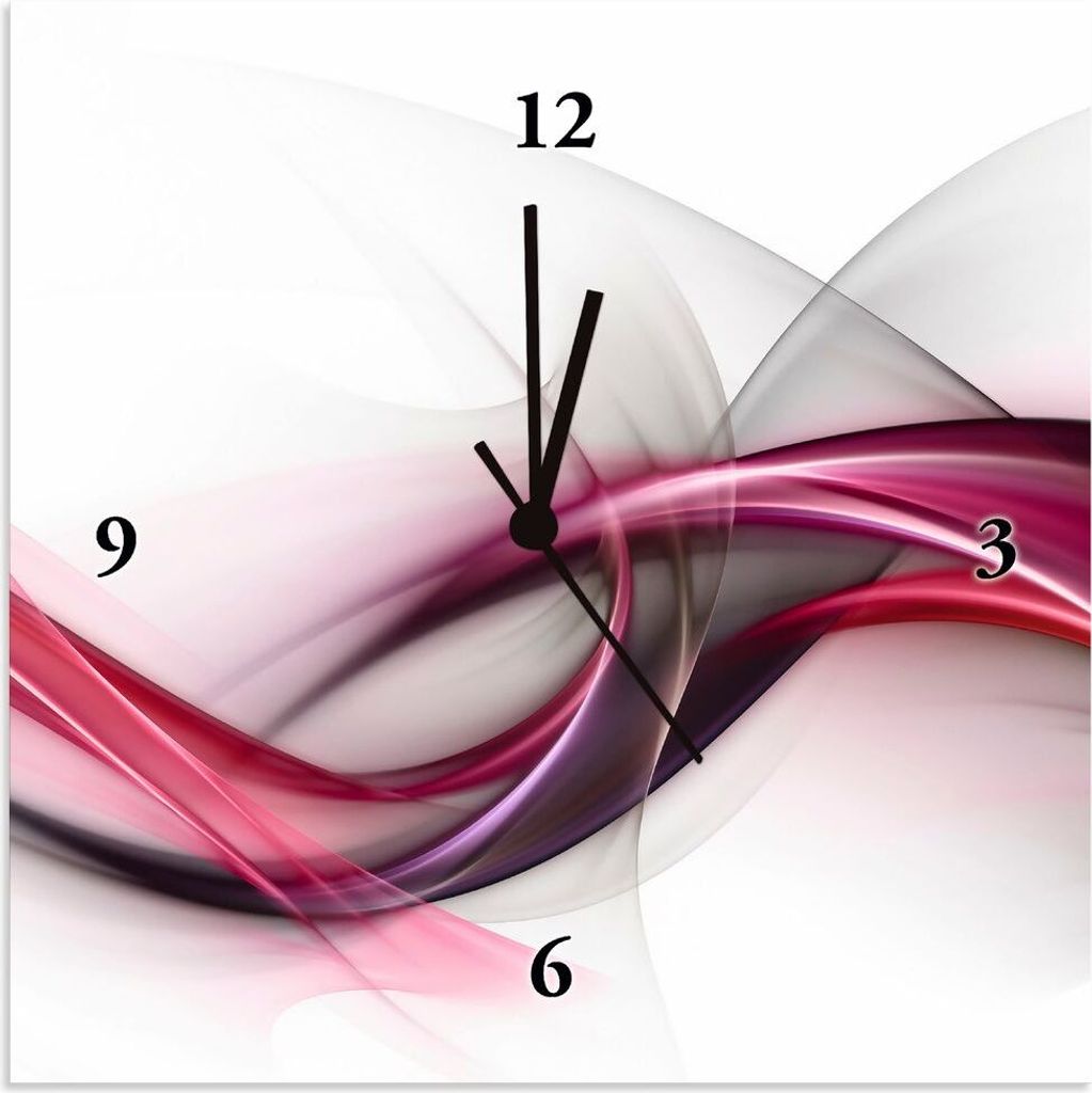 ARTland Wanduhr auf Alu Quarzuhr - schwarzer Zeiger Ideen Größe: 30x30 cm