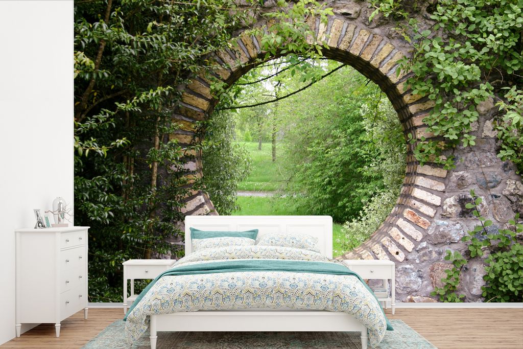 MuchoWow Fototapete für Wohnzimmer oder Schlafzimmer Wandtapete Vinyl Motivtapete Park - Aussicht - Natur - 390x260 cm - Papiertapete
