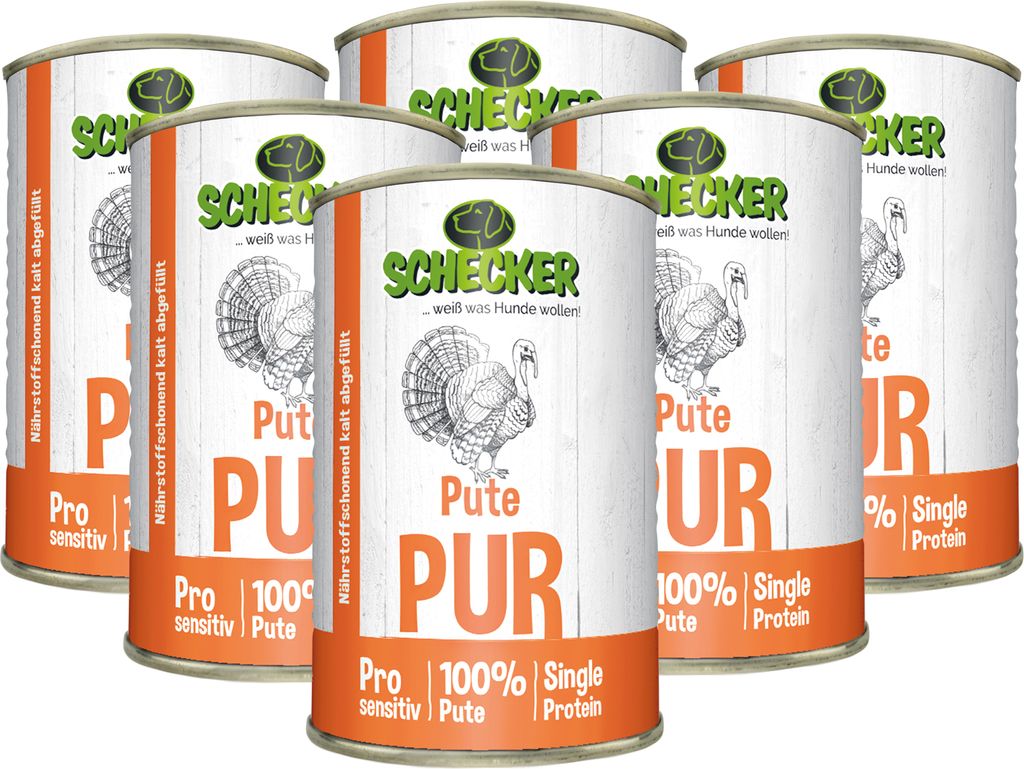6 x 410 g Schecker Nassfutter - getreidefrei - glutenfrei - Produktbild 