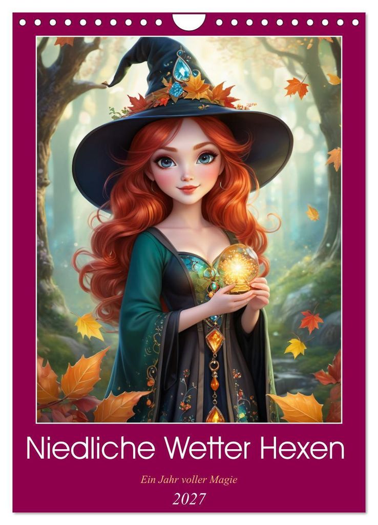 Niedliche Wetter Hexen (Wandkalender 2027 DIN A4 hoch), CALVENDO Monatskalender