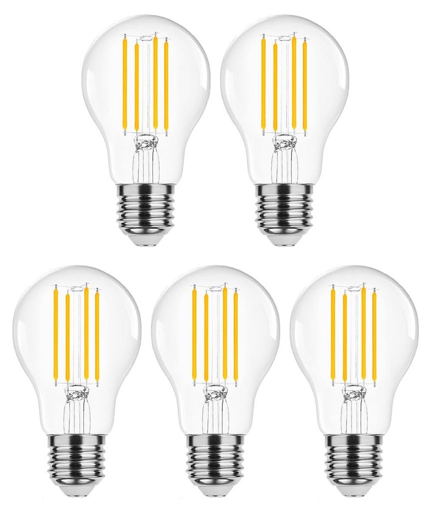 Modee E27 LED-Lampe, dimmbar, 8 W - 1055 lm - 2700 K - Warmweiß - LED-Filamentlampe A60 - Ersetzt 75-W-Halogen-Glühbirne - 5 Stück