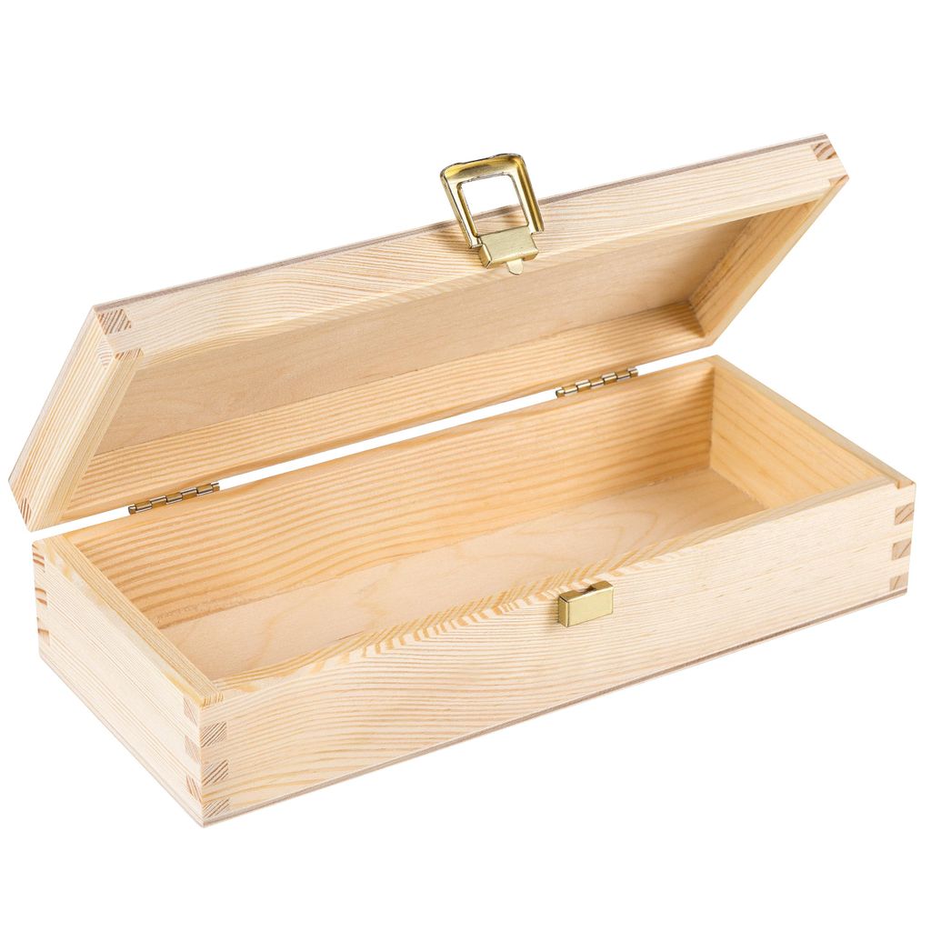 Creative Deco Scatola Lunga in Legno con Coperchio e Immagine del prodotto 
