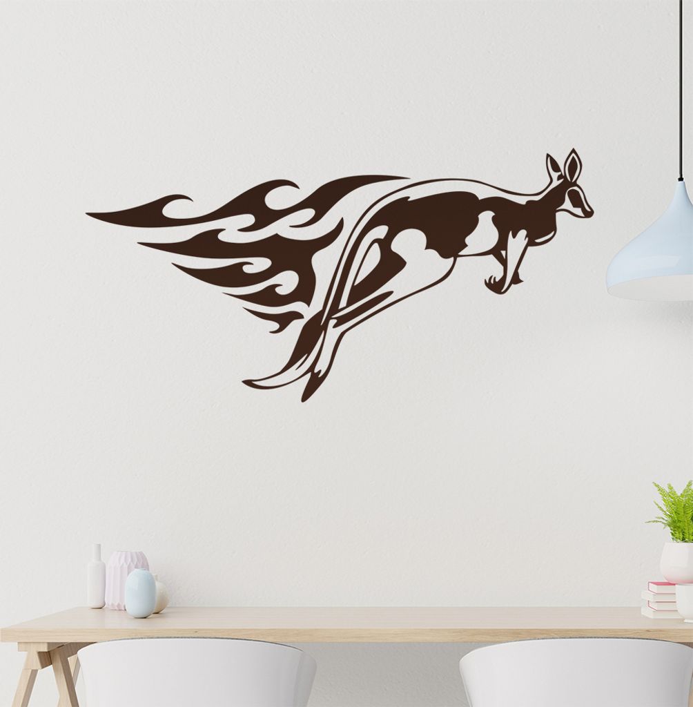 Tribal Känguru Wandtattoo in 6 Größen - Wandaufkleber Wall Sticker - Dekoration, Küche, Wohnzimmer, Schlafzimmer, Badezimmer