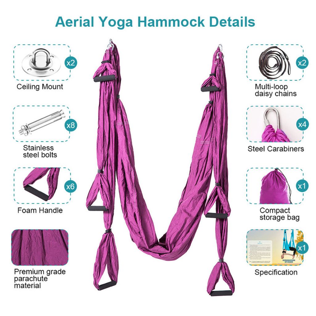 Aerial Yoga Hängematte Yoga Schaukel Air Fliegen Hängematte Yoga Hammock Set 