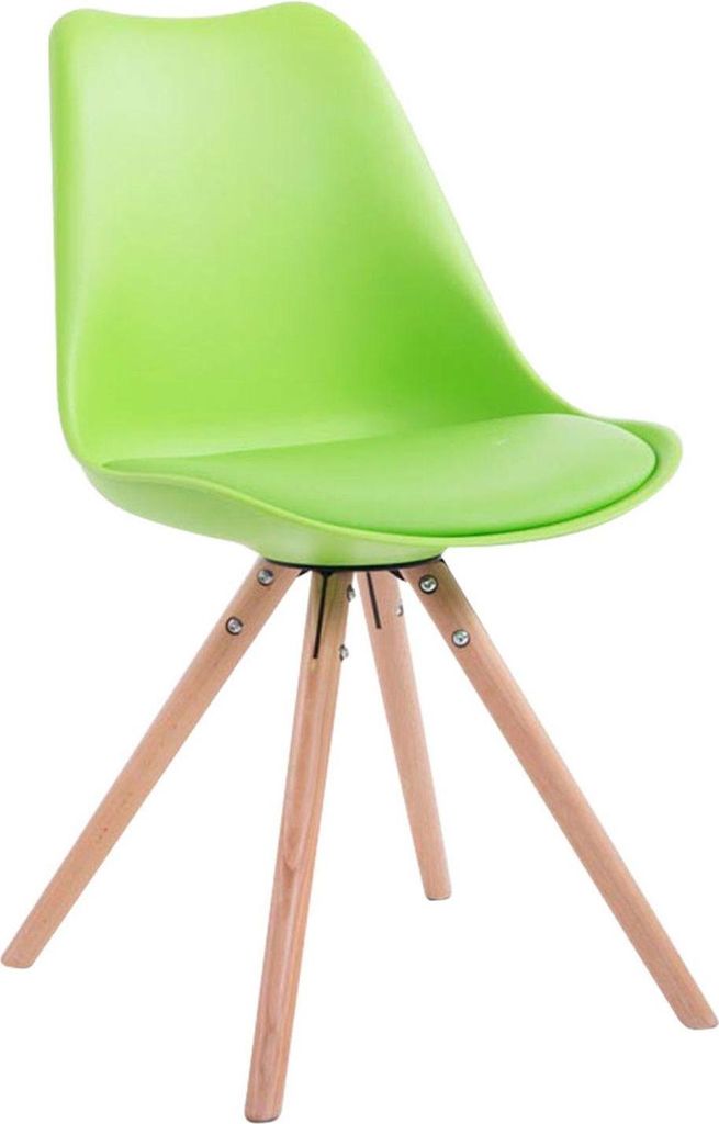 Besucherstuhl Kunstleer - Besprechungsstuhl - Bequemer Sitzkomfort | Farbe: Grün | Kleidungsfarbe: Natur