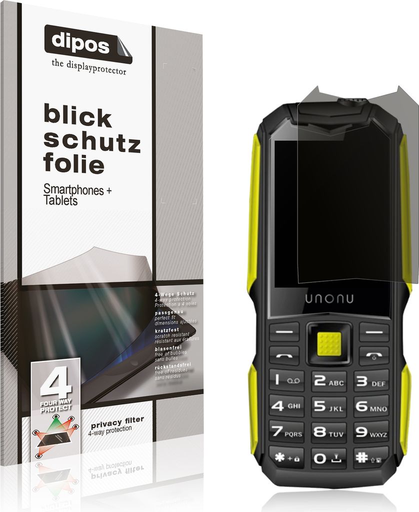 Blickschutzfolie für Unonu UR5L matt Schutzfolie Folie Display Schutz dipos