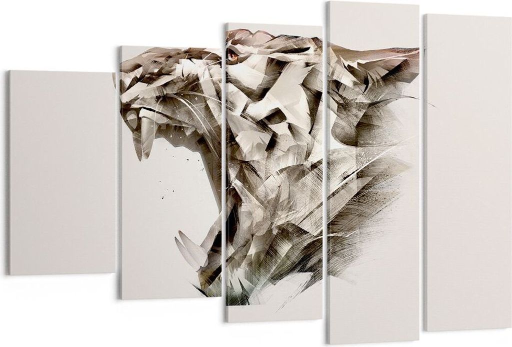 Bild auf Leinwand - Leinwandbild - tiger tier - 150x100cm - Wand Bild - Wanddeko - Wandbilder - Leinwanddruck - Bilder - Kunstdruck - Wanddekoratio...