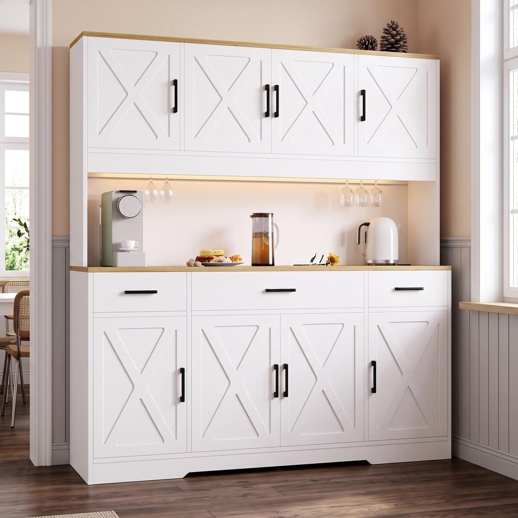 Armoire haute Flieks avec rangement multi-étagères, 2 Image du produit 