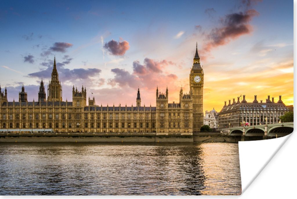 MuchoWow® Poster Sonne - Big Ben - London 30x20 cm - Produktbild 