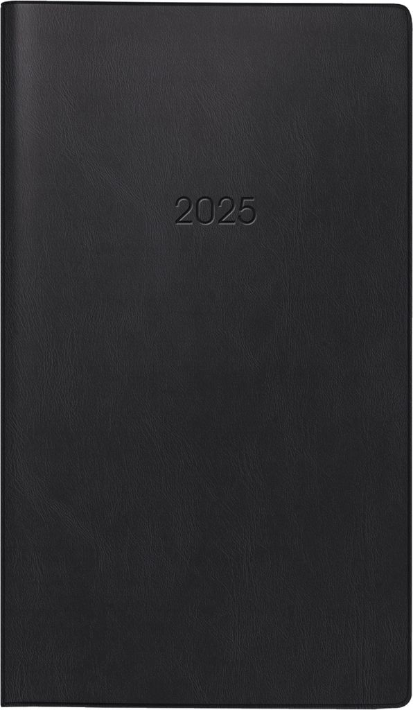 BRUNNEN Taschenkalender 2025 - A6 - 1 Woche = 2 Seiten - schwarz - Modell 756 - 1075628905