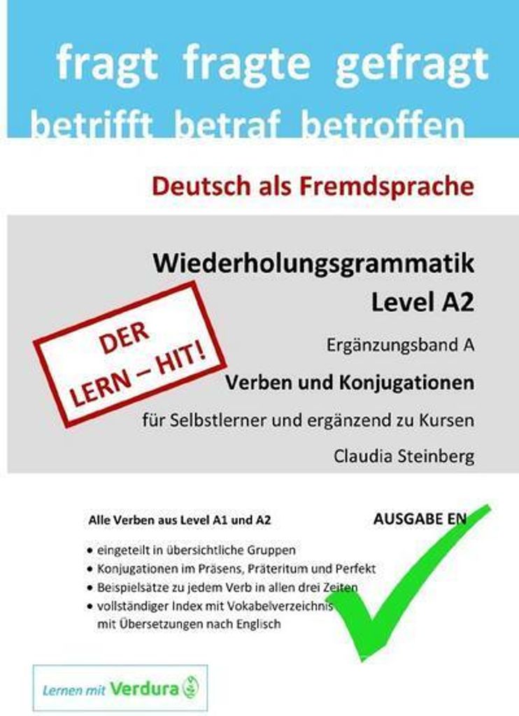 DaF - Wiederholungsgrammatik A2 - Ergänzungsband A - Verben und Konjugationen - Ausgabe EN