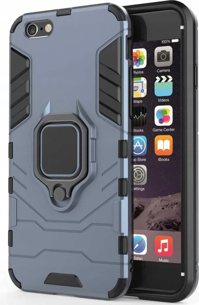 Coque de protection iPhone 6s Spacecase X-Ring Bleue avec support bague - 2
