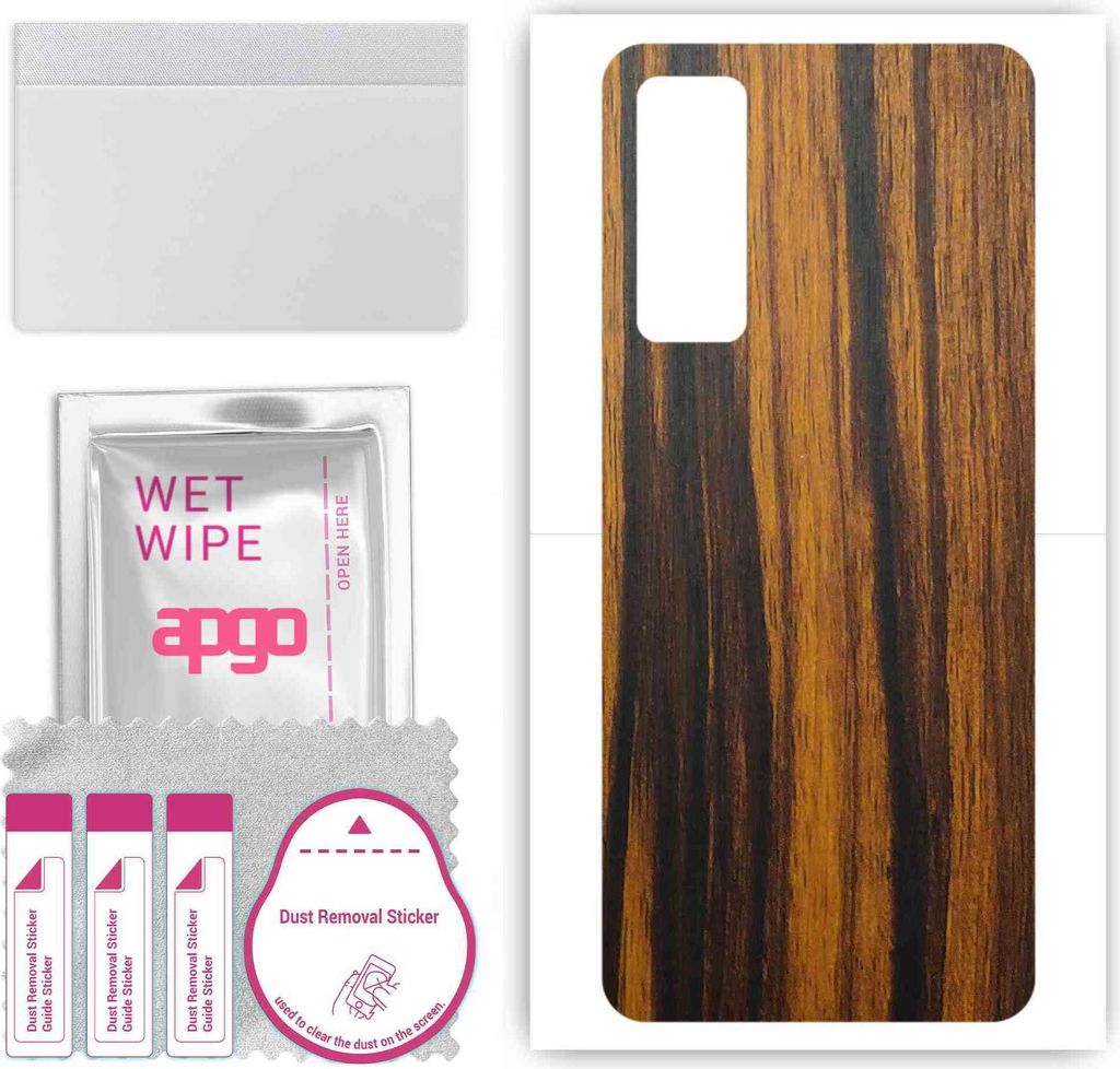 apgo Rückseite Schutzfolie, Skin, kompatibel mit Vivo Y53S 4G, Hinten Displayschutzfolie aus Vinylfolie, kratzfest, einfache Montage - Tigerwood