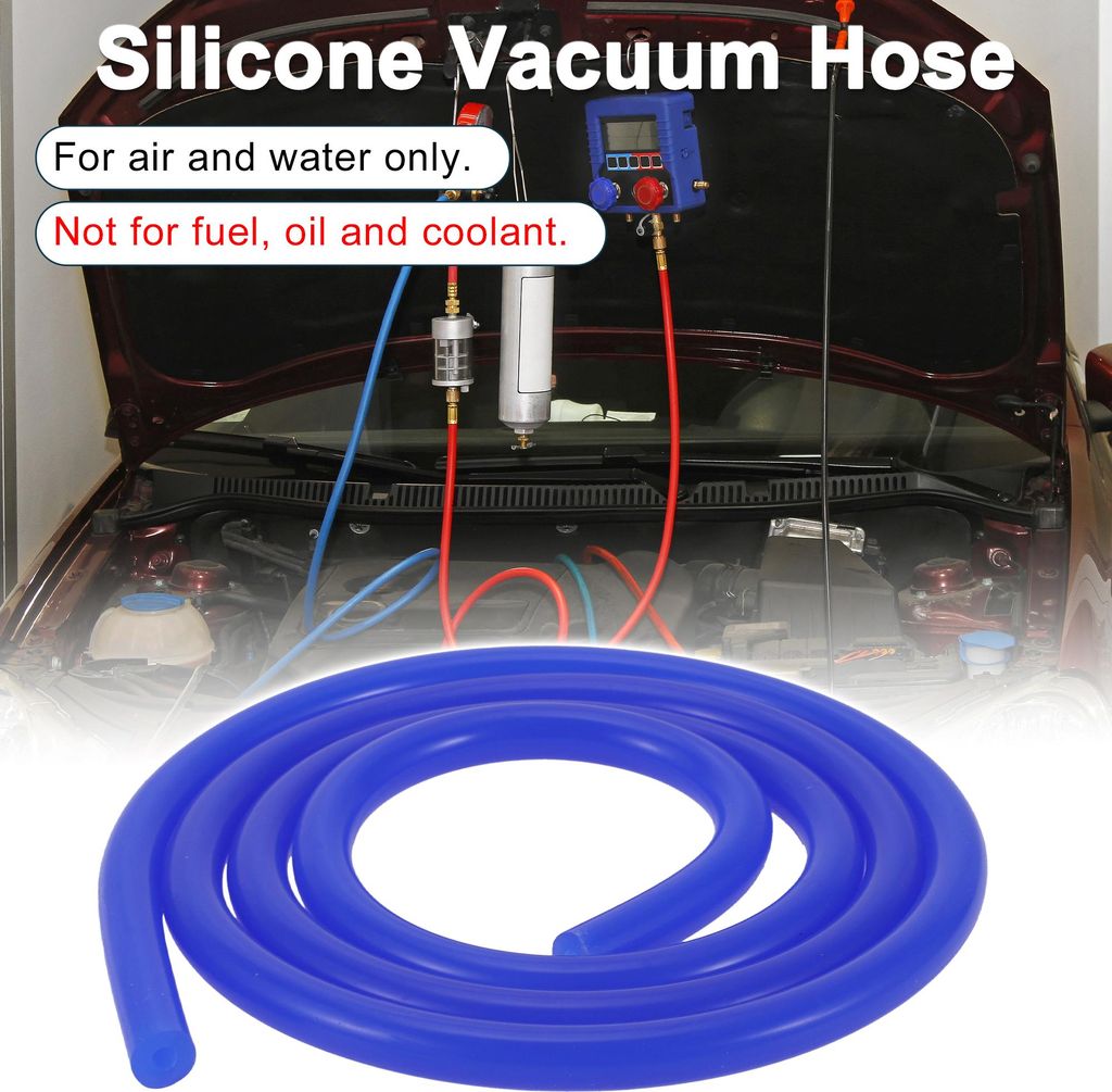 Silikon-Vakuumschlauch 130PSI Maximaldruck Hochtemperatur-Automobil-Vakuumschlauch Blau 1 Stück 5Ft 3/16" 4mm ID 3mm Dicke