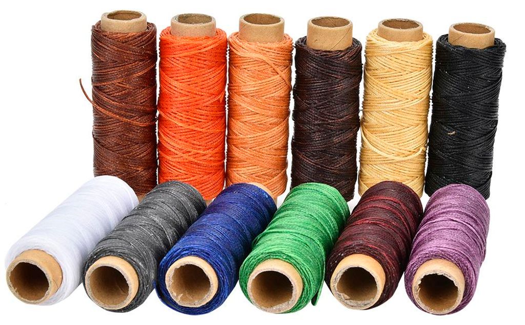 Lederhandwerkswerkzeug, gute Zähigkeit, 50 Meter, einfach zu verwendendes Nähzubehör, 12 Farben für Handnähen