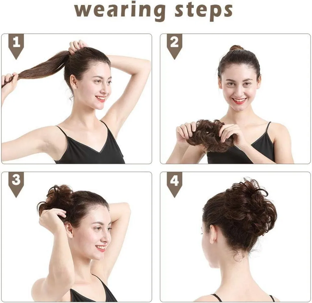 Postiche Chignon pour Mariage et Soirée en Cheveux Naturels Châtains