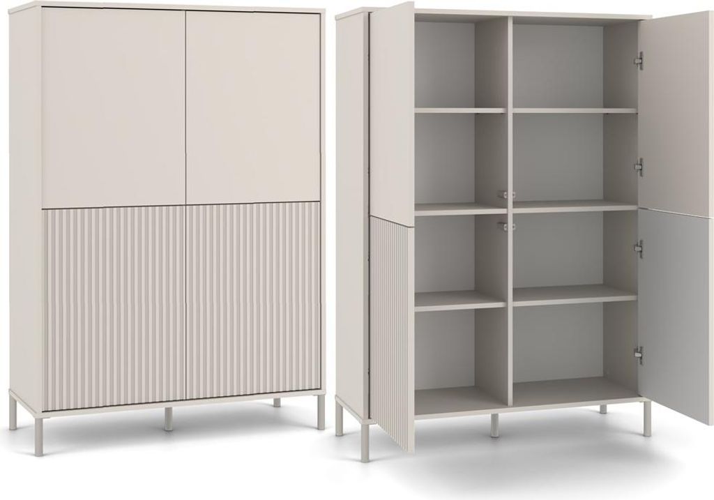 Schrank KAMARO 4DK SLIM/SLIM CASSMER 4 Türen Lamellen geriffelte Front + Classic