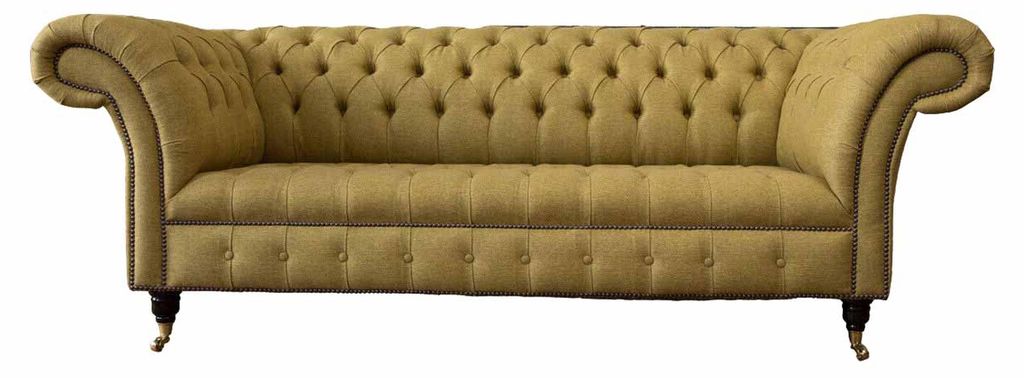 Chesterfield Dreisitzer Luxus Sofa 3 Sitz Sofas Sitz Design Couch Möbel Beige