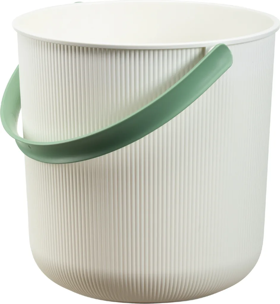 Seau de 10 litres AKITA NHG blanc vert idéal pour jardin et buanderie