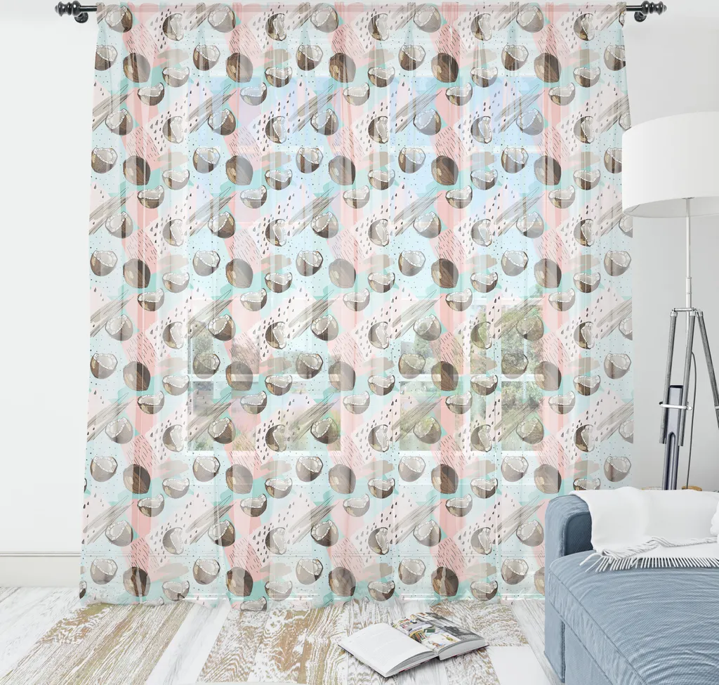 Tapis mural ABAKUHAUS en fibre de coco fruits exotiques 220x274 cm