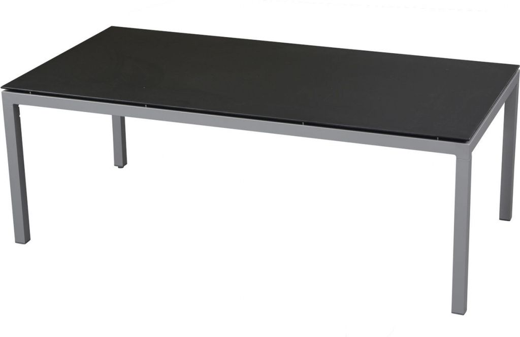 Inko Gartentisch Aluminium silber 160x90 cm Terrassentisch Tischplatte nach Wahl Teakholz recycelt