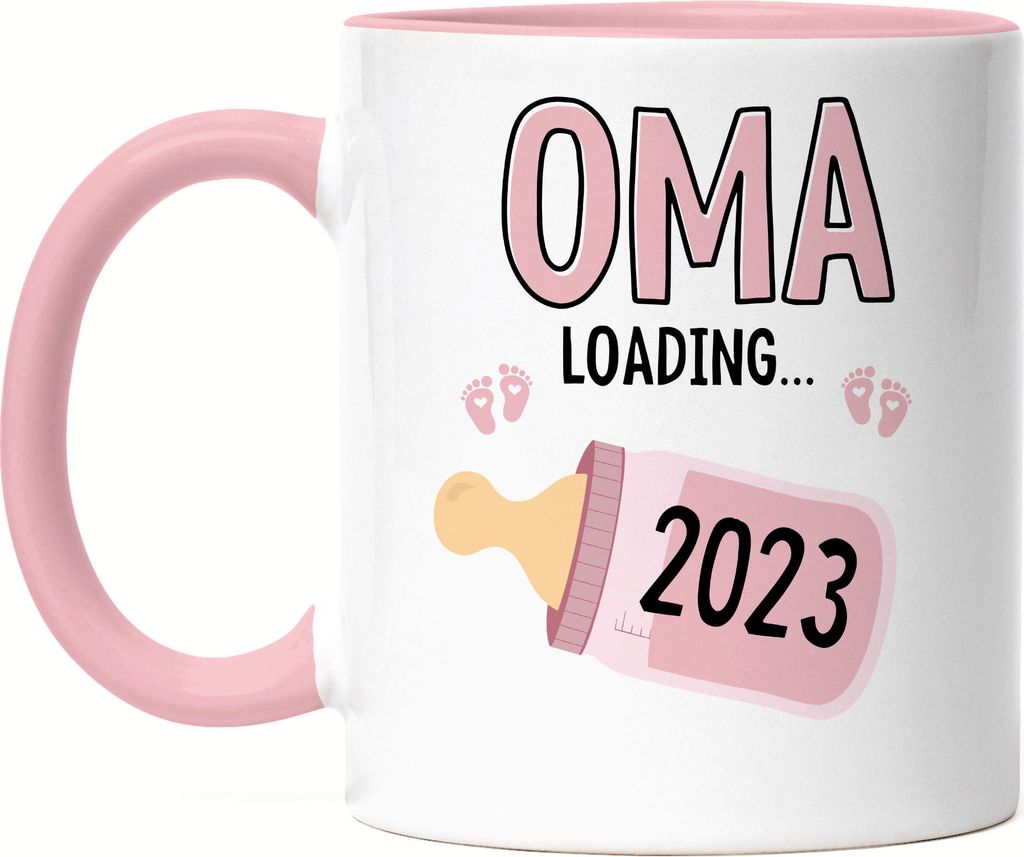 Oma Loading 2023 Tasse Rosa Geschenk Werdende Oma Babynews Mit Ladebalken Schwangerschaft Geschenkidee
