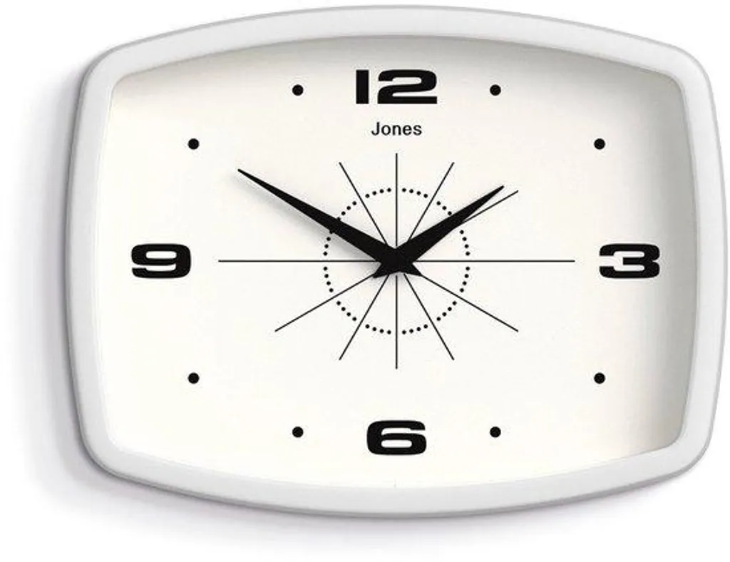 Horloge murale silencieuse 25 cm blanche, style rétro Mid-Century