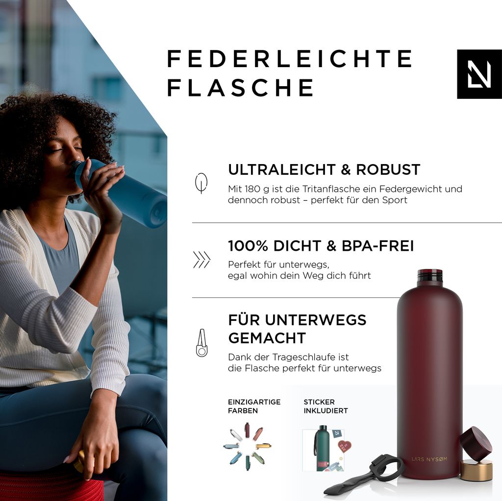 Trinkflasche 1,5l Trinkflasche 1,5 Liter Mit Zeitstempel – Auslaufsicher, Für Kohlensäure Geeignet