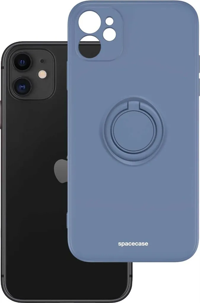 Custodia SPACECASE Blu iPhone 11: Stile Silicone e Ring Stand Chic - 2
