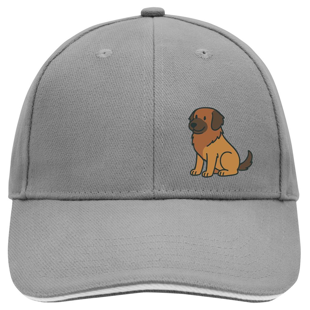 Huuraa Cappy Mütze Leonberger Comic Leo Dark Grey/White Baumwolle 6-Panel Kappe Geschenkidee