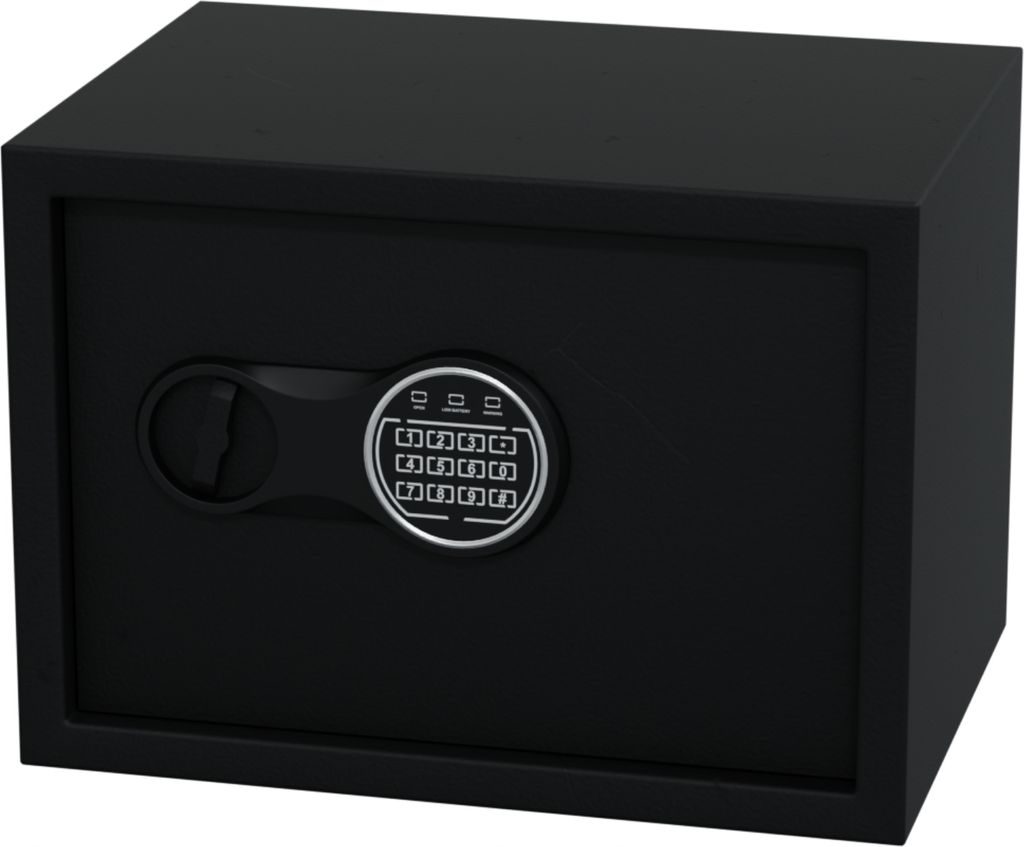 HAGO24 Möbeltresor Zimmersafe Wandtresor Elektronikschloss Geldschrank 16L Stahl Doppelbolzenverriegelung LED-Anzeige PIN-Code Schlüssel