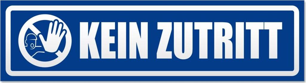 Kein Zutritt Piktogramm invertiert Magnetschild Schild magnetisch