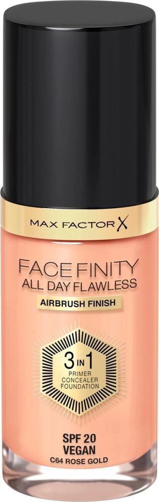 Max Factor Facefinity 3in1 Primer, Concealer y Foundation 64-Rose Gold 30ml