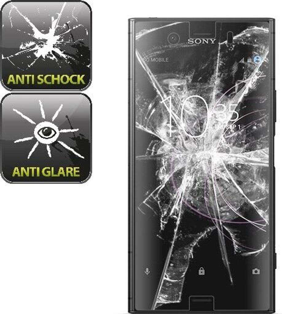 2x Panzerfolie für Sony Xperia XZ1 ANTI-SCHOCK Displayschutzfolie MATT