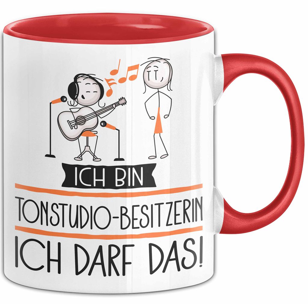 Geschenk für Tonstudio-Besitzerin Tasse Lustige Geschenkidee Geburtstag Ich Bin Tonstudio-Besitzerin Ich Darf Das (Rot)