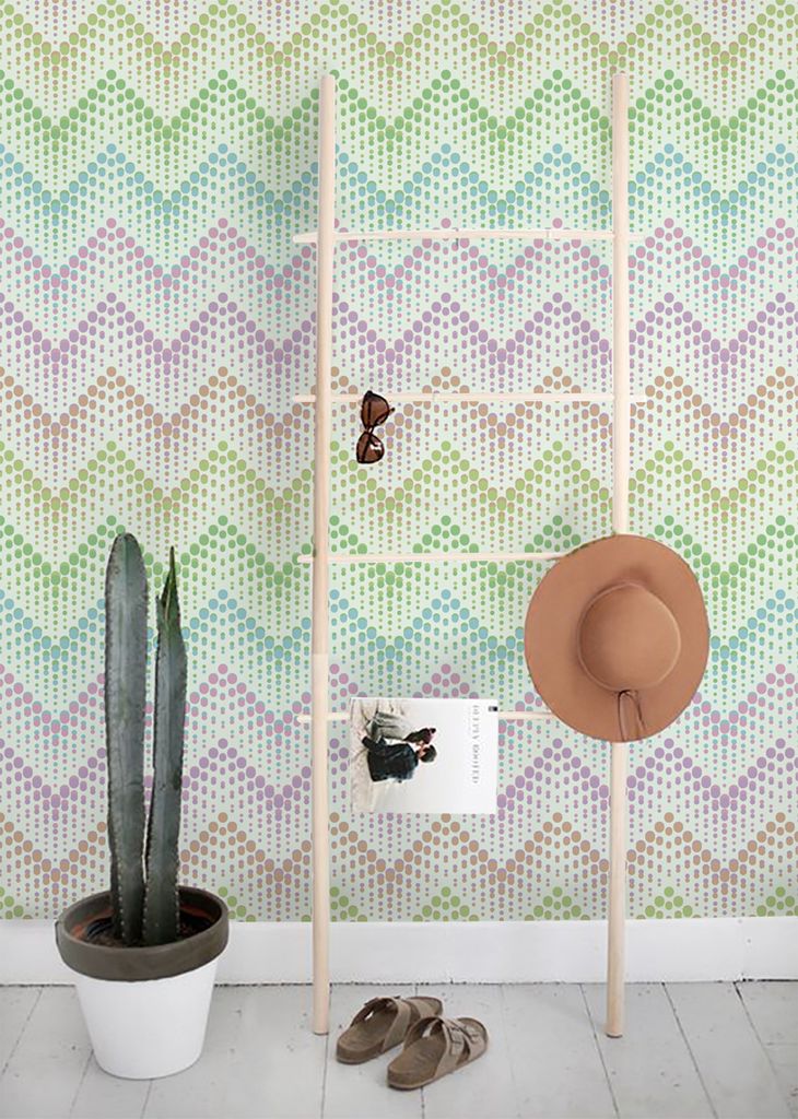 Coloray Fototapete 250x104 cm Latextapete Magicstick - UTENIL HERRINGBONE DOTS.