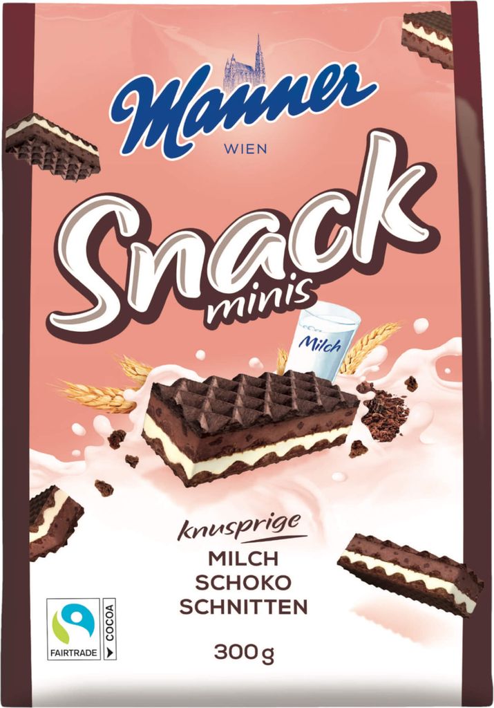 Manner Gebäck Snack Minis Milch Schoko 27711000 300g Immagine del prodotto 