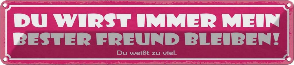vianmo Blechschild 10x46 cm Du wirst bester Freund bleiben! Spruch Zitat