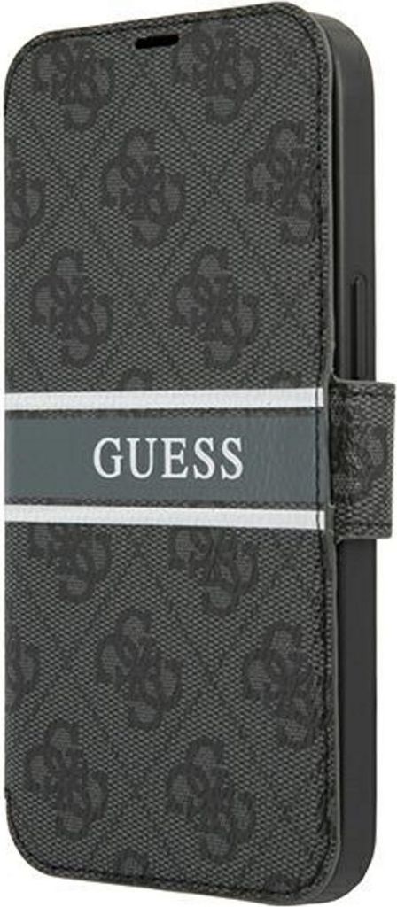 Handyhülle Guess iPhone 13 Mini Case Bookcase Kunstleder grau