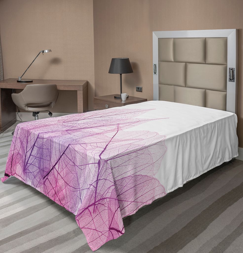 ABAKUHAUS Blatt Bettlaken, Skeleton Transparenter Frühling Blüht Mit Modernem Thema Fantasie Mode Bild, weiches bequemes oberes Bettlaken für ei...