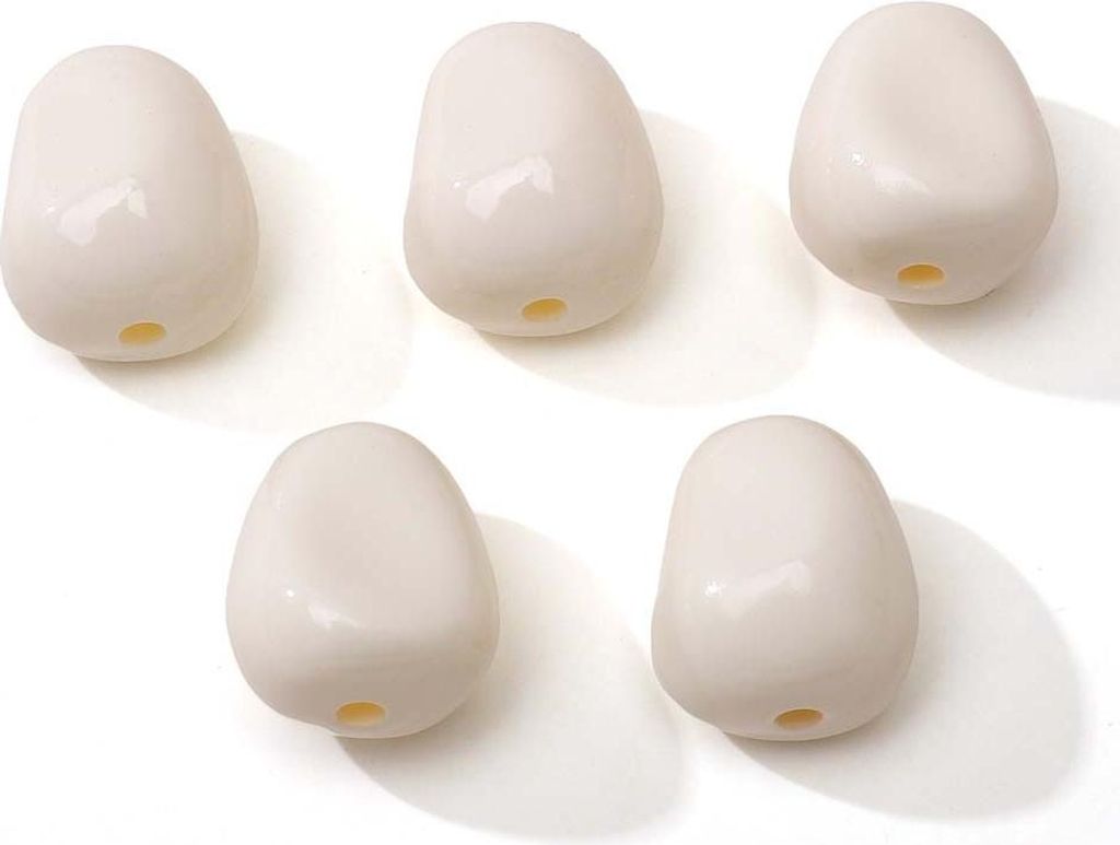 INF DIY Acryl Perlen für Handyketten - 5er Set, 12x15mm, Verschiedene Farben Beige